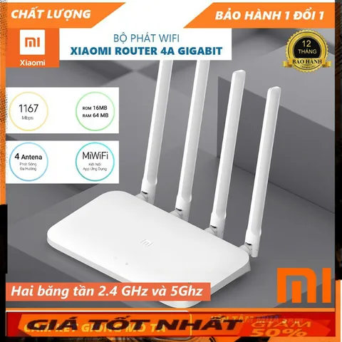 🔆 Bộ Phát Wifi Mi Mi Router Gen 4A Dual kênh 2.4G & 5G băng thông 1200Mbps  BH 12 tháng (Chính Hãng ) -  Có Kèm Theo Hd