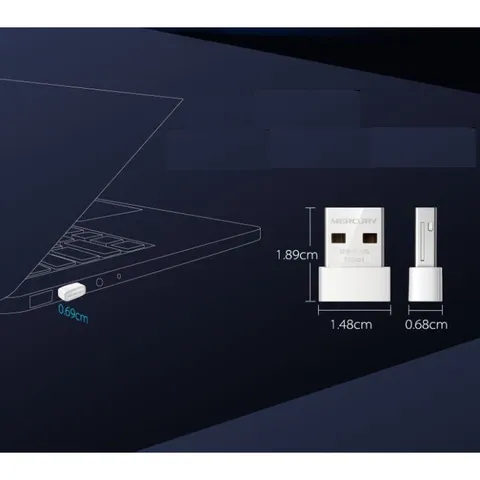 USB Mini MERCURY WiFi Receiver 150Mbps - Thiết bị kết nối không dây cho máy tính bàn PC - Phụ kiện mạng tiện dụng