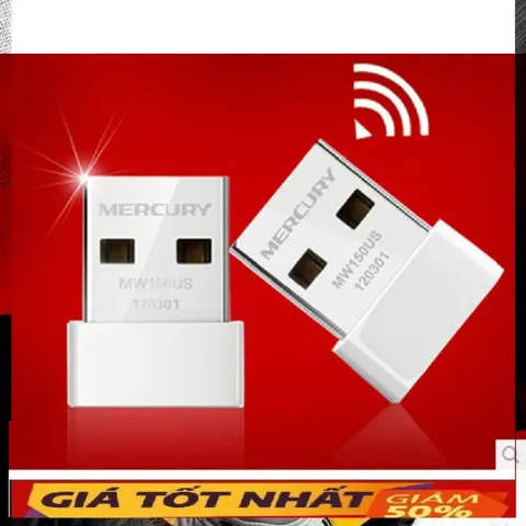 USB Mini Bắt Sóng WIFI Mercury MW150UH - Tốc Độ 150Mbps, Thiết Kế Nhỏ Gọn, Phụ Kiện Kết Nối Máy Tính Bàn Hỗ Trợ Tốt
