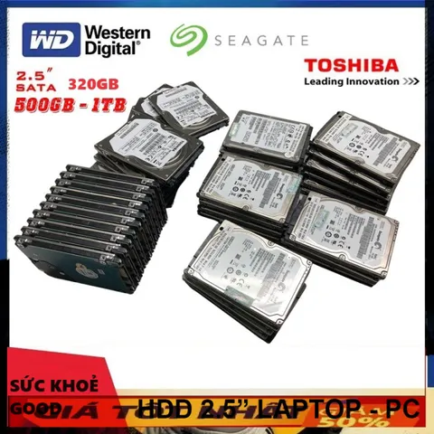 🔆 Nâng Cấp Dung Lượng Lưu Trữ với Ổ Cứng HDD Cũ 320Gb 500Gb 1TB - Chuẩn 2.5 Inch, Đa Dạng Các Dung Lượng sức khỏe GOOD