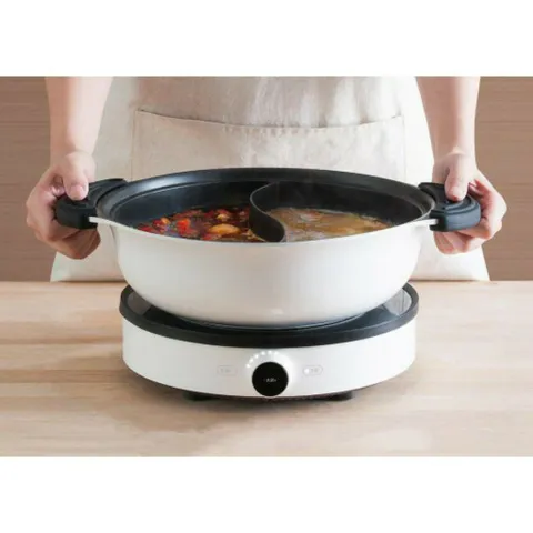 Nồi Lẩu 2 Ngăn 2 Vị Mi Mijia 4L - Chất Liệu Hợp Kim Nhôm, Thép Inox 430 Chống Dính, Dùng Cho Bếp Từ, Thích Hợp Cho Gia Đình