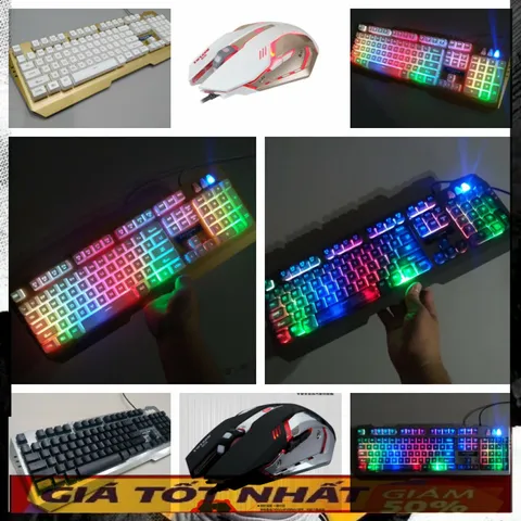 🔆 Thiết Kế Đa Năng COMBO Bộ Bàn Phím Chuột Gaming EWEADN K005 Giả Cơ LED 7 mầu RGB Chống Nước cho PC và Laptop 🔆 PHỤ K
