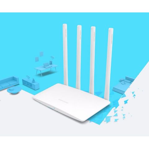 Bộ Phát Wifi MERCURY 4 Ăng-ten 300Mbps - Router Băng Thông Cao, Dễ Dàng Cài Đặt, Hỗ Trợ 64 Thiết Bị Kết Nối, Bảo Hành 12 Tháng