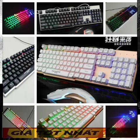 🔆 Thiết Kế Đa Năng COMBO Bộ Bàn Phím Chuột Gaming EWEADN K006 Giả Cơ LED 7 mầu RGB Chống Nước cho PC và Laptop 🔆 PHỤ K
