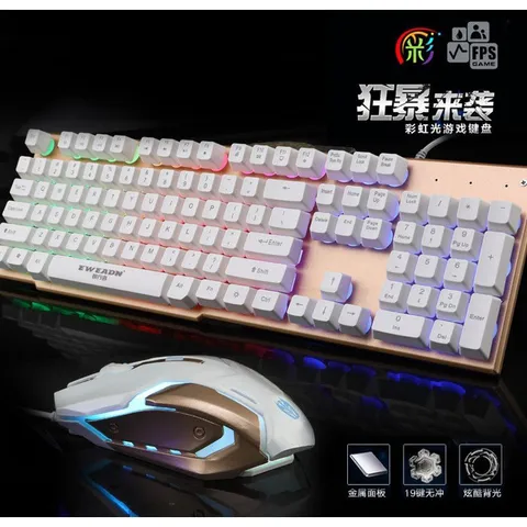 🔆 Sáng Tạo Và Tiện Lợi Combo Bàn Phím Chuột Gaming EWEADN K006 Giả Cơ LED 7 mầu RGB - Sự Kết Hợp Hoàn Hảo Cho Game Thủ
