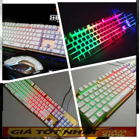 🔆 Combo Bộ Bàn Phím Chuột Gaming EWEADN K006 ( TRẮNG ) Giả Cơ LED Led 7 mầu Chống Nước - Đối Tác Đắc Lực Của Gamer và N