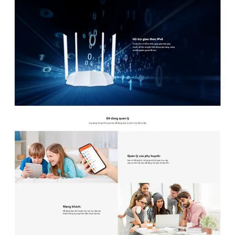 Bộ Phát Wifi Tenda AC5 V3 AC1200Mbps - Router Băng Tần Kép Tốc Độ Cao, Hỗ Trợ Đường Truyền Internet Đến 100Mbps