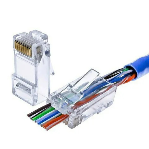 Combo 100 Hạt Cắm Mạng Xuyên Thấu RJ45 - Phụ Kiện Mạng Giá Rẻ, Chất Lượng Cao, Dùng Cho Cáp Cat.5e, Cat.6, Cắt Gọn Dễ Dàng
