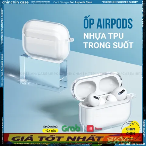 🔜 [ ᴄᴀꜱᴇ ᴀɪʀᴘᴏᴅ ] Case Airpod Vỏ Bọc Airpods ( Nhựa Trong Suốt ) Cho Hộp Sạc Tai Nghe AirPods 1 2 3 PRO Bằng Silicon Dẻ