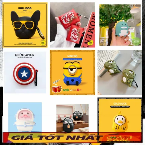 🔜 [ ᴄᴀꜱᴇ ᴀɪʀᴘᴏᴅ ] Case Airpod Vỏ Bọc Airpods ( Tổng hợp các mẫu 6 ) Cho Hộp Sạc Tai Nghe AirPods 1 2 PRO Bằng Silicon D