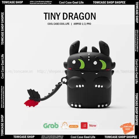 🔜 [ ᴄᴀꜱᴇ ᴀɪʀᴘᴏᴅ ] Case Airpod Vỏ Bọc Airpods ( RỒNG FURY Đen ) Cho Hộp Sạc Tai Nghe AirPods 1 2 Pro Bằng Silicon Dẻo Si