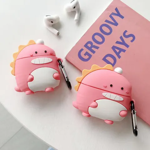 🔜 [ ᴄᴀꜱᴇ ᴀɪʀᴘᴏᴅ ] Case Airpod Vỏ Bọc Airpods 1 2 Pro ( Khủng Long Bờm Vàng ) Cho Hộp Sạc Tai Nghe AirPods 1 2 Pro Bằng