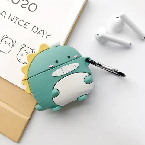 🔜 [ ᴄᴀꜱᴇ ᴀɪʀᴘᴏᴅ ] Case Airpod Vỏ Bọc Airpods 1 2 Pro ( Khủng Long Bờm Vàng ) Cho Hộp Sạc Tai Nghe AirPods 1 2 Pro Bằng