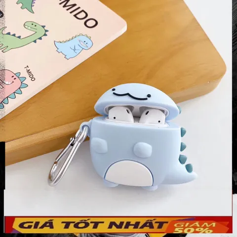 🔜 [ ᴄᴀꜱᴇ ᴀɪʀᴘᴏᴅ ] Case Airpod Vỏ Bọc Airpods ( Khủng long xanh béo ) Cho Hộp Sạc Tai Nghe AirPods 1 2 Bằng Silicon Dẻo