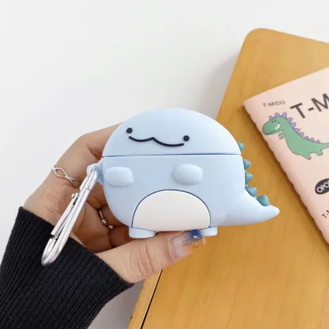 🔜 [ ᴄᴀꜱᴇ ᴀɪʀᴘᴏᴅ ] Case Airpod Vỏ Bọc Airpods ( Khủng long xanh béo ) Cho Hộp Sạc Tai Nghe AirPods 1 2 Bằng Silicon Dẻo