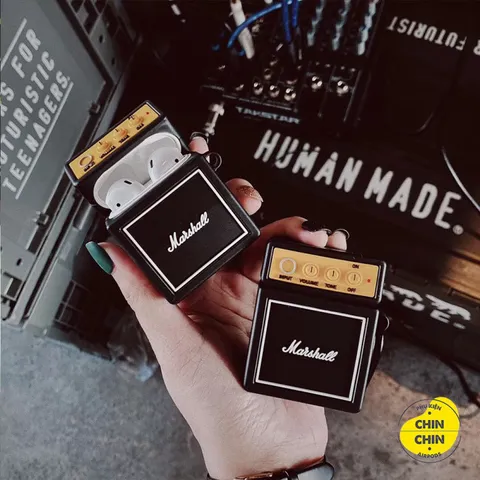 🔜 [ ᴄᴀꜱᴇ ᴀɪʀᴘᴏᴅ ] Case Airpod Vỏ Bọc Airpods ( Loa MARSALL ) Cho Hộp Sạc Tai Nghe AirPods 1 2 Bằng Silicon Dẻo Siêu Cut