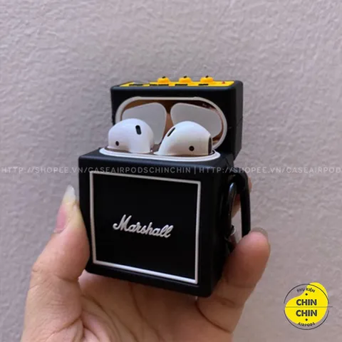 🔜 [ ᴄᴀꜱᴇ ᴀɪʀᴘᴏᴅ ] Case Airpod Vỏ Bọc Airpods ( Loa MARSALL ) Cho Hộp Sạc Tai Nghe AirPods 1 2 Bằng Silicon Dẻo Siêu Cut