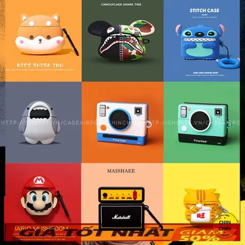 🔜 [ ᴄᴀꜱᴇ ᴀɪʀᴘᴏᴅ ] Case Airpod Vỏ Bọc Airpods ( Tổng hợp các mẫu 4 ) Cho Hộp Sạc Tai Nghe AirPods 1 2 PRO Bằng Silicon D