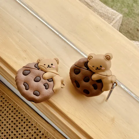 [ ᴄᴀꜱᴇ ᴀɪʀᴘᴏᴅ ] Case Airpod Vỏ Bọc Airpods ( Gấu nâu bánh quy ) Cho Hộp Sạc Tai Nghe AirPods 1 2 Bằng Silicon Dẻo Siê