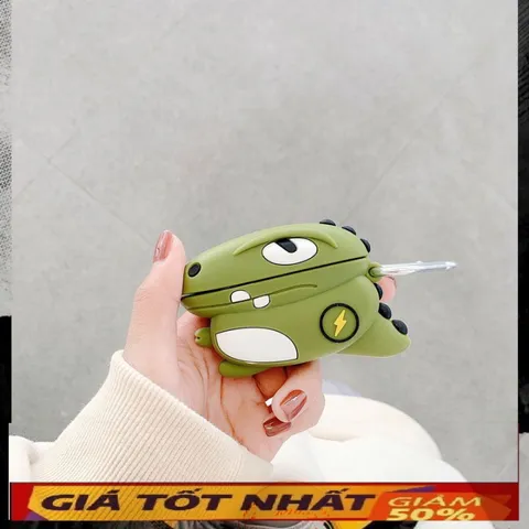 🔜 [ ᴄᴀꜱᴇ ᴀɪʀᴘᴏᴅ ] Case Airpod Vỏ Bọc Airpods PRO ( Khủng long tia chớp ) Cho Hộp Sạc Tai Nghe AirPods PRO Bằng Silicon