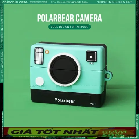 🔜 [ ᴄᴀꜱᴇ ᴀɪʀᴘᴏᴅ ] Case Airpod Vỏ Bọc Airpods ( Máy Ảnh Camera Polarbear ) Cho Hộp Sạc Tai Nghe AirPods 1 2 PRO Bằng Sil