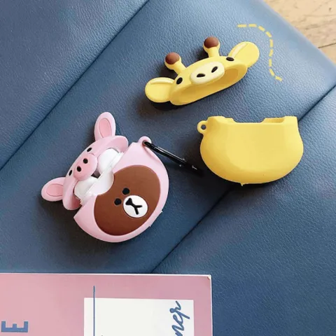 [ ᴄᴀꜱᴇ ᴀɪʀᴘᴏᴅ ] Case Airpod Vỏ Bọc Airpods ( Gấu nâu ) Cho Hộp Sạc Tai Nghe AirPods 1 2 Bằng Silicon Dẻo Siêu Cute