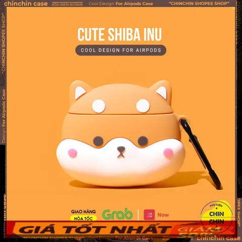 🔜 [ ᴄᴀꜱᴇ ᴀɪʀᴘᴏᴅ ] Case Airpod Vỏ Bọc Airpods ( Chó Shiba Inu ) Cho Hộp Sạc Tai Nghe AirPods 1 2 PRO Bằng Silicon Dẻo Si