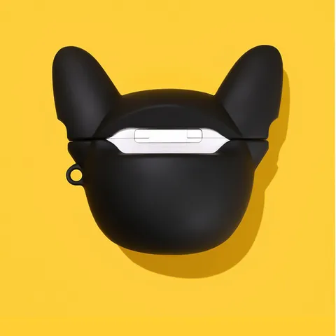 Vỏ Bọc AirPods 1 2 Pro Hình Chó Bull Kính Vàng Kèm Móc Khóa - Phụ Kiện Tai Nghe Chất Lượng Cao