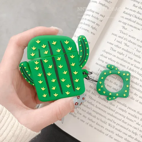 🔜 [ ᴄᴀꜱᴇ ᴀɪʀᴘᴏᴅ ] Case Airpod Vỏ Bọc Airpods ( Cây Xương Rồng ) Cho Hộp Sạc Tai Nghe AirPods 1 2 Bằng Silicon Dẻo Siêu