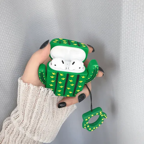 🔜 [ ᴄᴀꜱᴇ ᴀɪʀᴘᴏᴅ ] Case Airpod Vỏ Bọc Airpods ( Cây Xương Rồng ) Cho Hộp Sạc Tai Nghe AirPods 1 2 Bằng Silicon Dẻo Siêu