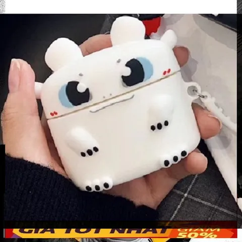 🔜 [ ᴄᴀꜱᴇ ᴀɪʀᴘᴏᴅ ] Case Airpod Vỏ Bọc Airpods ( RỒNG FURY Trắng ) Cho Hộp Sạc Tai Nghe AirPods 1 2 Pro Bằng Silicon Dẻo
