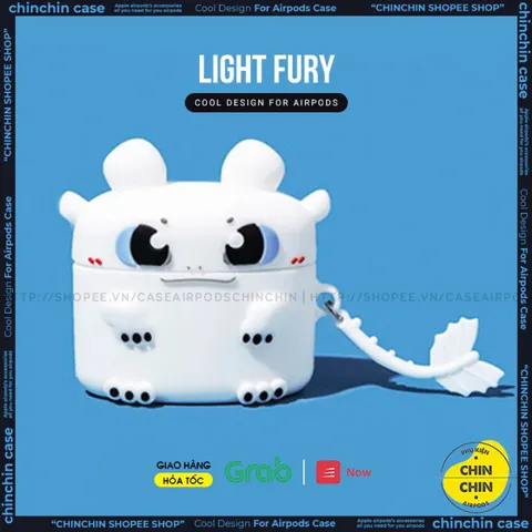 🔜 [ ᴄᴀꜱᴇ ᴀɪʀᴘᴏᴅ ] Case Airpod Vỏ Bọc Airpods ( RỒNG FURY Trắng ) Cho Hộp Sạc Tai Nghe AirPods 1 2 Pro Bằng Silicon Dẻo