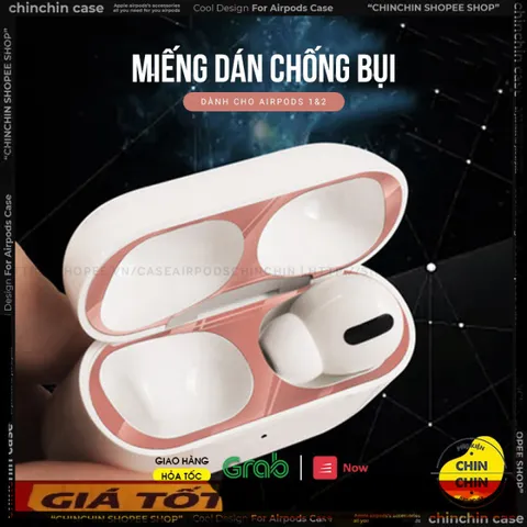 🔜 [ ᴄᴀꜱᴇ ᴀɪʀᴘᴏᴅ ] Miếng Dán Kim Loại Chống Bám Bẩn Bảo Vệ AirPods Pro Miếng Dán Kim Loại Chống Bụi Cho Airpod Pro