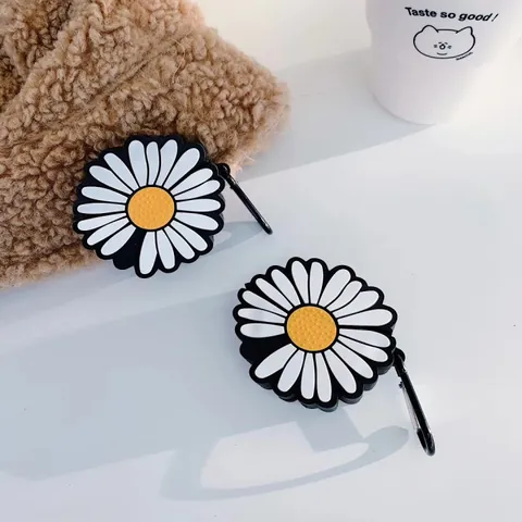 Vỏ Bọc AirPods (Hoa Cúc) Silicon Dẻo Siêu Cute Cho AirPods 1 2 PRO - Phụ Kiện Tai Nghe Chất Lượng Cao