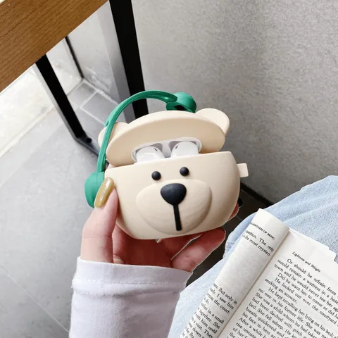🔜 [ ᴄᴀꜱᴇ ᴀɪʀᴘᴏᴅ ] Case Airpod Vỏ Bọc Airpods ( Gấu Bear Music ) Cho Hộp Sạc Tai Nghe AirPods 1 2 Bằng Silicon Dẻo Siêu