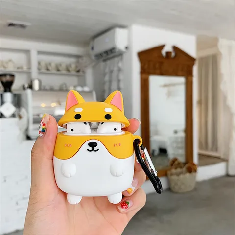 🔜 [ ᴄᴀꜱᴇ ᴀɪʀᴘᴏᴅ ] Case Airpod Vỏ Bọc Airpods ( Chó Shiba ) Cho Hộp Sạc Tai Nghe AirPods 1 2 Bằng Silicon Dẻo Siêu Cute