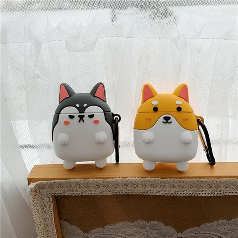🔜 [ ᴄᴀꜱᴇ ᴀɪʀᴘᴏᴅ ] Case Airpod Vỏ Bọc Airpods ( Chó Shiba ) Cho Hộp Sạc Tai Nghe AirPods 1 2 Bằng Silicon Dẻo Siêu Cute
