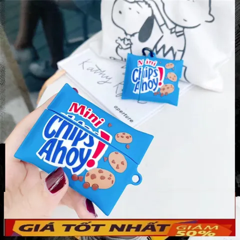 🔜 [ ᴄᴀꜱᴇ ᴀɪʀᴘᴏᴅ ] Case Airpod Vỏ Bọc Airpods ( KẸO MINI CHIPS AHOY ) Cho Hộp Sạc Tai Nghe AirPods 1 2 PRO Bằng Silicon
