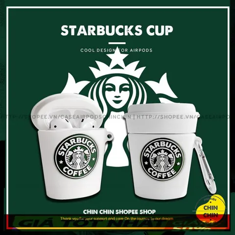 🔜 [ ᴄᴀꜱᴇ ᴀɪʀᴘᴏᴅ ] Case Airpod Vỏ Bọc Airpods ( Cốc STARBUCK. ) Cho Hộp Sạc Tai Nghe AirPods 1 2 Bằng Silicon Dẻo Siêu C