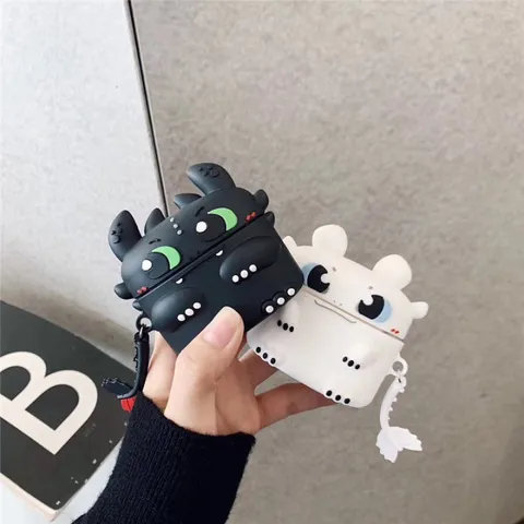 🔜 [ ᴄᴀꜱᴇ ᴀɪʀᴘᴏᴅ ] Case Airpod Vỏ Bọc Airpods ( Rồng Light Fury Night Fury ) Cho Hộp Sạc Tai Nghe AirPods 1 2 Pro Bằng S