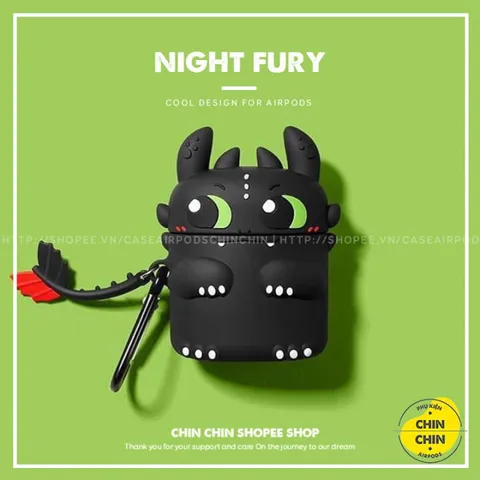🔜 [ ᴄᴀꜱᴇ ᴀɪʀᴘᴏᴅ ] Case Airpod Vỏ Bọc Airpods Case Airpod Vỏ Bọc Airpods ( Rồng Fury ) Cho Hộp Sạc Tai Nghe AirPods 1 2