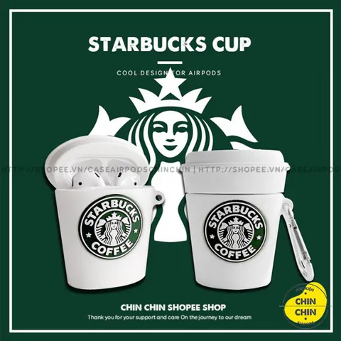 🔜 [ ᴄᴀꜱᴇ ᴀɪʀᴘᴏᴅ ] Tổng hợp Case Vỏ Bọc Airpods STARBUCK. cho Hộp Sạc Tai Nghe Bluetooth AirPods 1 2 Bằng Silicon Dẻo Si