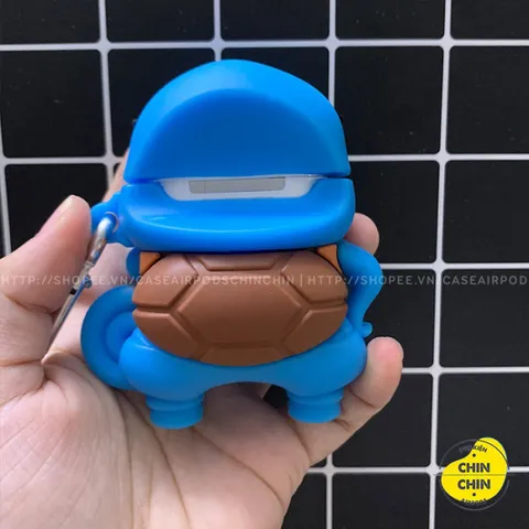 🔜 [ ᴄᴀꜱᴇ ᴀɪʀᴘᴏᴅ ] Case Airpod Vỏ Bọc Airpods ( Cu Shin Ninja Rùa ) Cho Hộp Sạc Tai Nghe AirPods 1 2 PRO Bằng Silicon Dẻ
