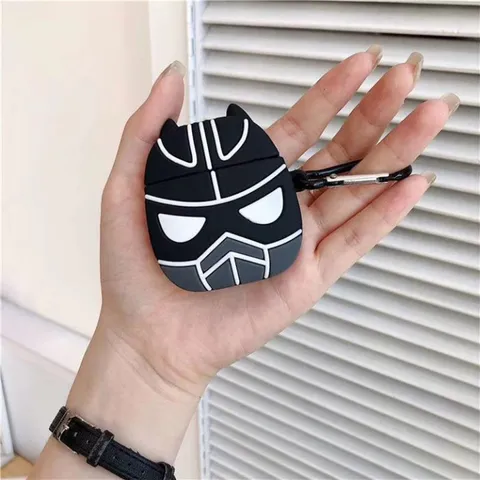🔜 [ ᴄᴀꜱᴇ ᴀɪʀᴘᴏᴅ ] Case Airpod 1 2 Vỏ Bọc Airpods ( BLACK PANTHER ) Cho Hộp Sạc Tai Nghe AirPods 1 2  Bằng Silicon Dẻo S