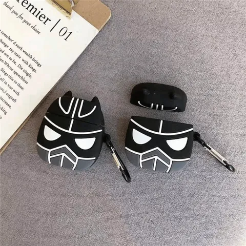 🔜 [ ᴄᴀꜱᴇ ᴀɪʀᴘᴏᴅ ] Case Airpod 1 2 Vỏ Bọc Airpods ( BLACK PANTHER ) Cho Hộp Sạc Tai Nghe AirPods 1 2  Bằng Silicon Dẻo S