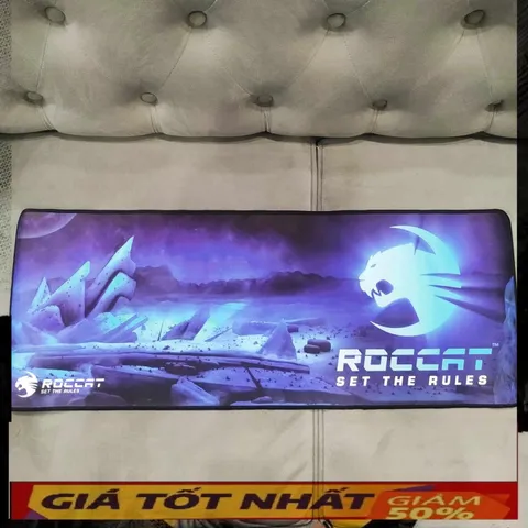 Tấm Lót Bàn Di Chuột Chuyên Game ROCCAT XANH Blue Kích Cỡ 80x30cm, Chống Trượt Siêu Bền, Độ Dày 3mm