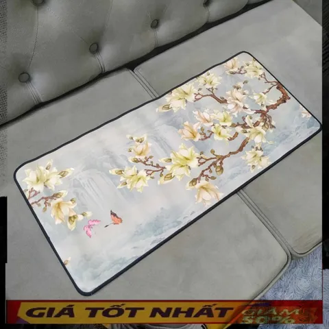 Miếng Lót Chuột Cỡ Lớn Chống Nước Hoa Xanh Loang 70x30cm - Bàn Di Chuột Siêu Bền Cho Game Thủ 3mm