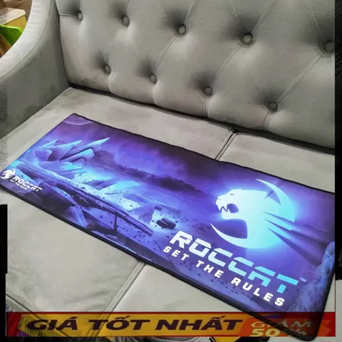 Miếng Lót Chuột ROCCAT XANH 80x30cm - Bàn Di Chuột Chống Nước, Dày 3mm, Thiết Kế Hình Ảnh Đẹp Mắt, Tăng Độ Chính Xác Cho Game Thủ