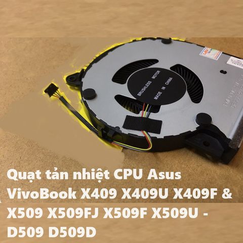 Quạt Tản Nhiệt CPU Laptop Asus VivoBook X409 X509 - Quạt Tản Nhiệt D509 D509D Chính Hãng, Phụ Kiện Thiết Bị Số