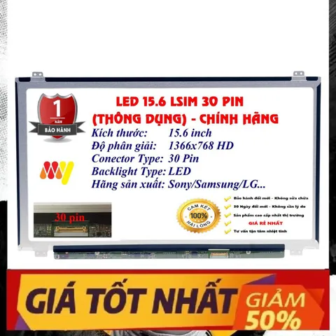 Màn Hình Laptop HP 15-ay052tx 15-ay053TU 15-ay054TU 15-Ab 15-AB196NO 15-DA0443TX 15-AU118TU kích thước 15.6 inch LED Mỏn